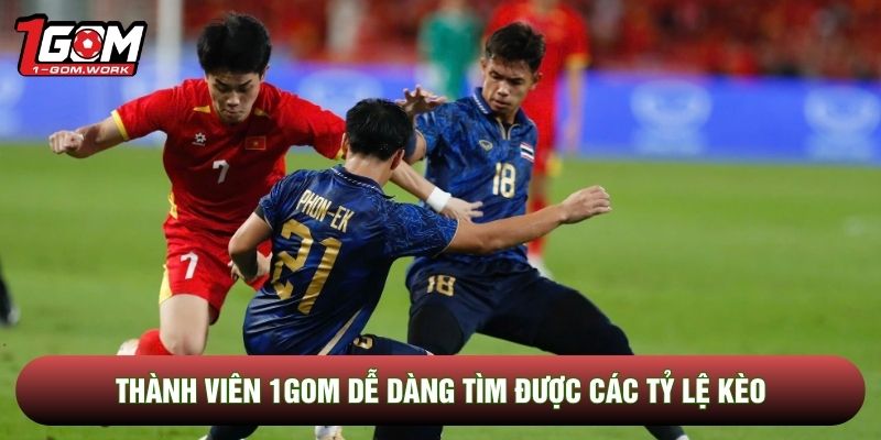Thành viên 1gom dễ dàng tìm được các tỷ lệ kèo 